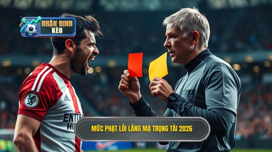 2. Mức phạt lỗi lăng mạ trọng tài 2026